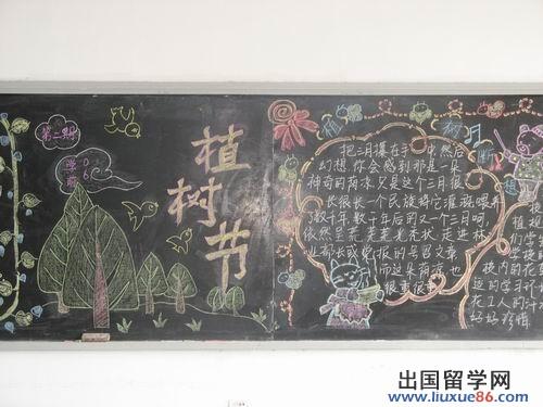 关于三月植树黑板报 植树节黑板报图片素材