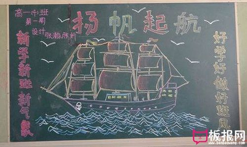 六上年级开学黑板报 开学黑板报图片素材