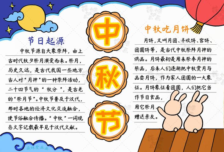 月圆中华情的手抄报 月圆中秋手抄报