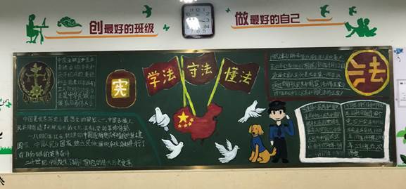 中学生与法同行黑板报 中学生黑板报图片素材