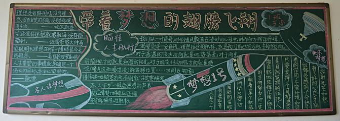 关于梦想的中学生黑板报 中学生黑板报图片素材