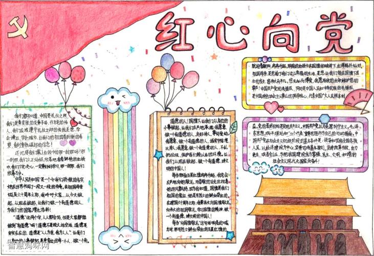 有关红心向党科技为阳的手抄报 红心向党手抄报