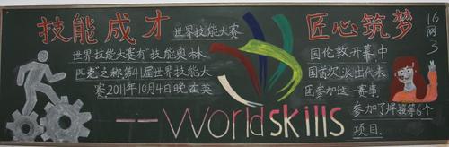 创办技师学院的黑板报 黑板报图片素材