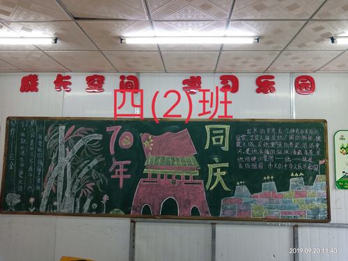 欢度国庆水粉黑板报 水粉黑板报图片素材