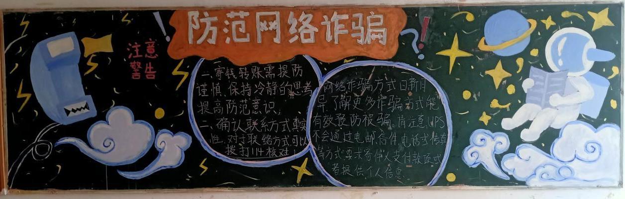 防网络诈骗犯罪黑板报 防弱水黑板报图片素材
