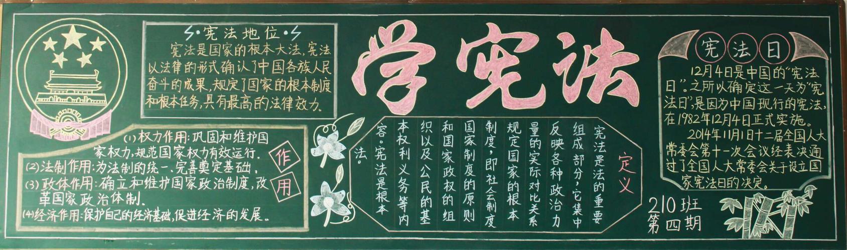学宪法迎国庆黑板报 迎国庆黑板报图片大全