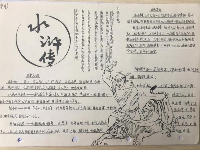 名著水浒人物手抄报 水浒传手抄报