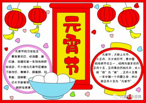 家乡的风俗一一元宵节手抄报 元宵节手抄报
