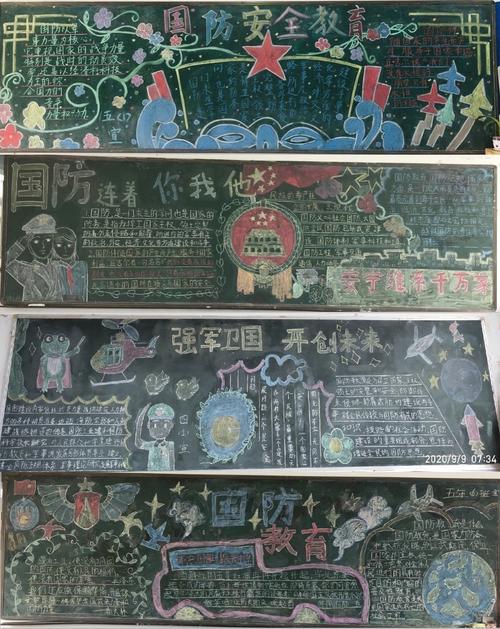 有关国防教育的资黑板报 教育黑板报图片大全