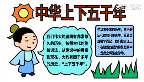 上下五千年读手抄报 手抄报简单又好看
