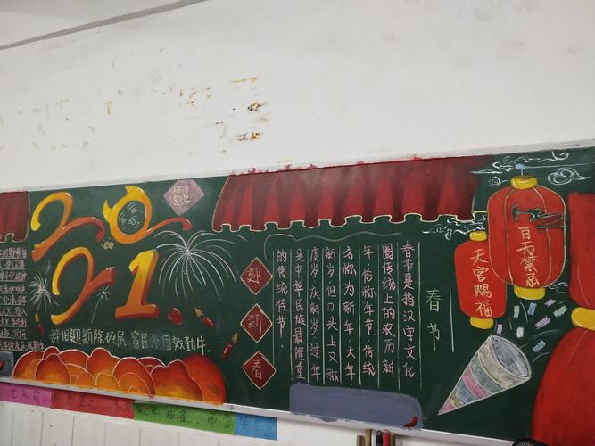 迎新年为主题的黑板报 迎新年黑板报图片大全
