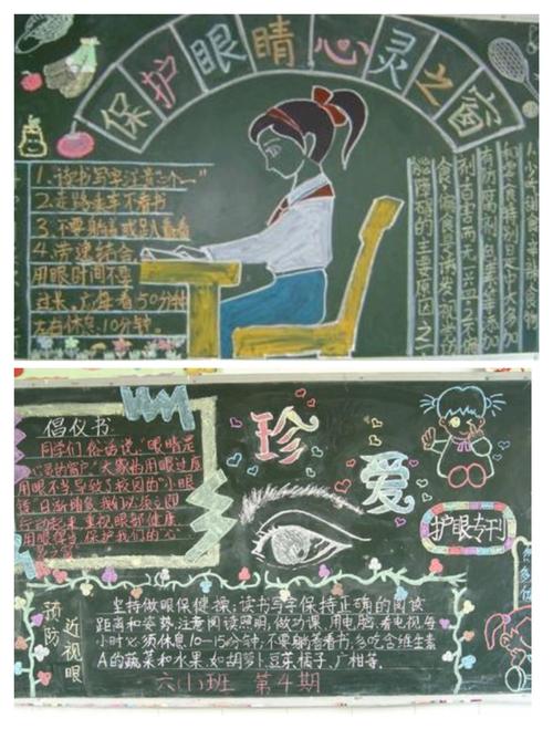 小这生爱眼护眼黑板报 小黑板报图片大全