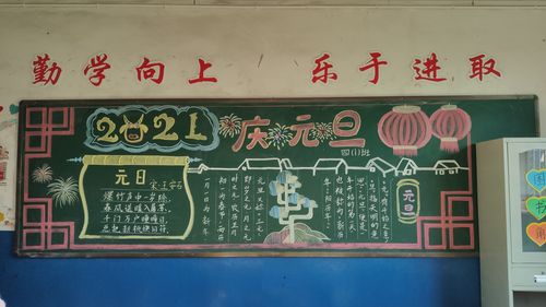 迎新年树理想黑板报 迎新年黑板报图片大全