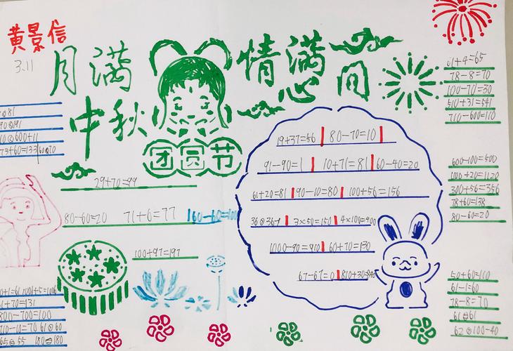 关于中秋数学的手抄报 数学的手抄报