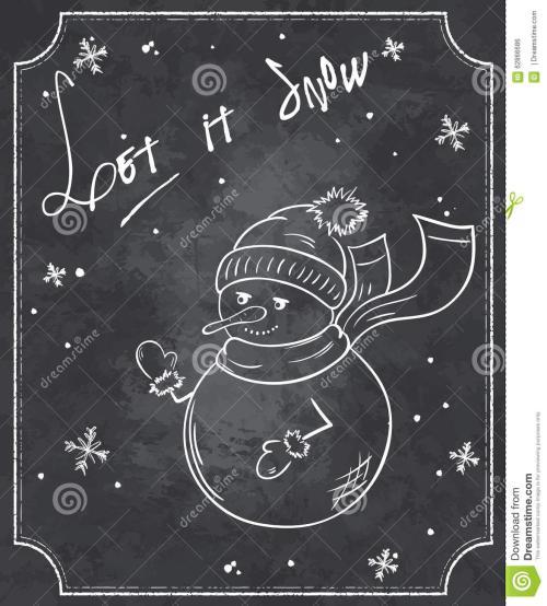 雪人的黑板报 黑板报图片素材