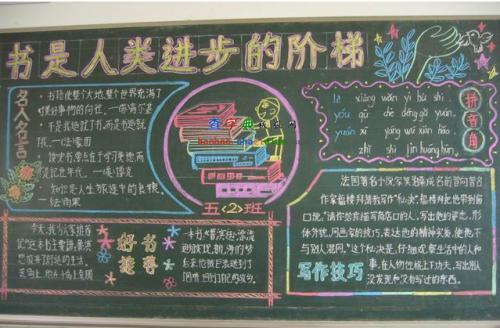 进步的阶梯黑板报 黑板报图片素材