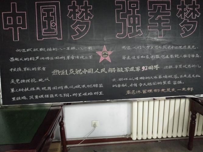 建军95年的黑板报 建军节黑板报图片素材