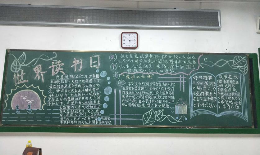 高中世界读书日黑板报 高中黑板报图片大全