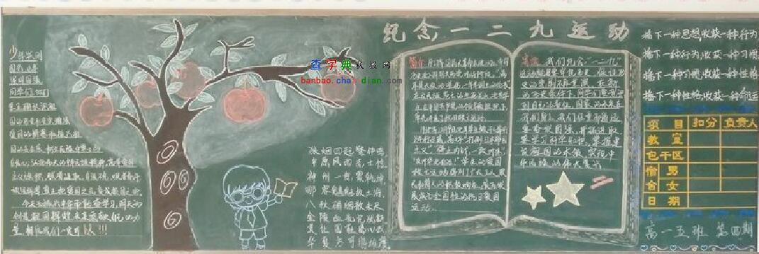 纪念刘文学黑板报 黑板报图片素材