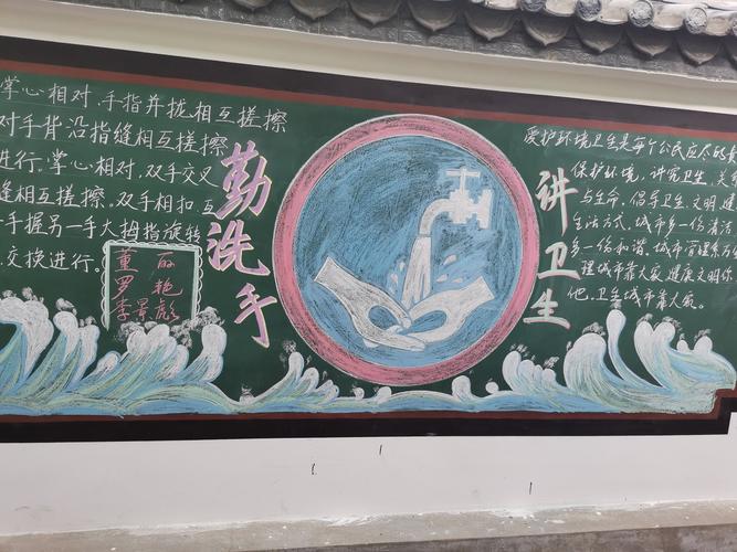 正确洗手远离疾病黑板报 黑板报图片素材