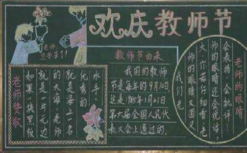 教师节利和安全教育黑板报 教师节黑板报图片素材