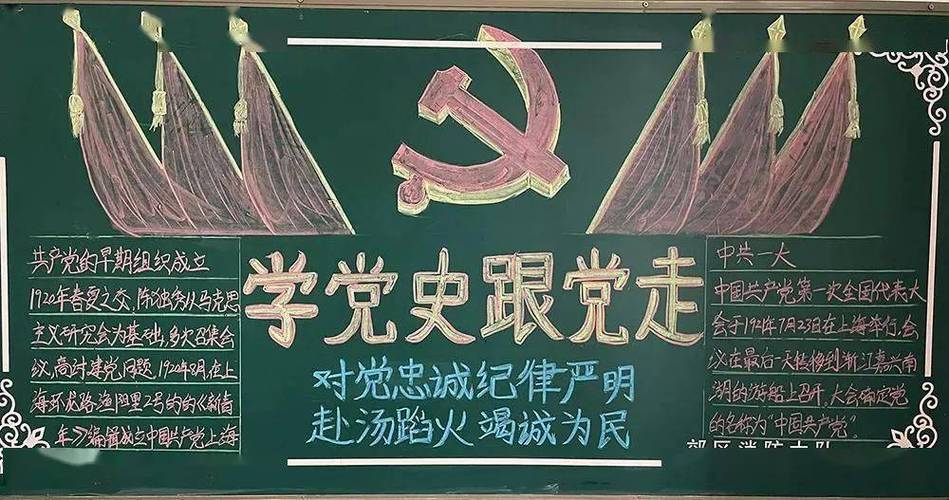 政治学习黑板报 学习的黑板报图片大全