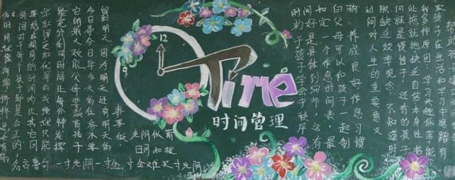时间的管理黑板报 黑板报图片素材
