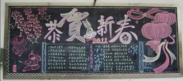 春节安全黑板报 春节黑板报图片素材