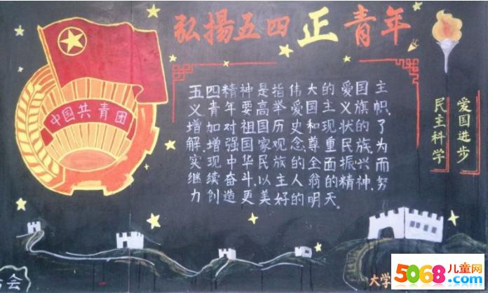 闪耀团徽黑板报 黑板报图片大全
