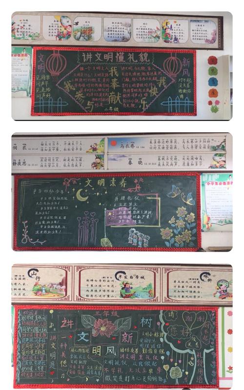 文明新风上黑板报 文明黑板报图片大全
