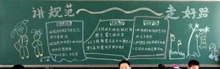 走好路说好话的黑板报 出好黑板报图片素材