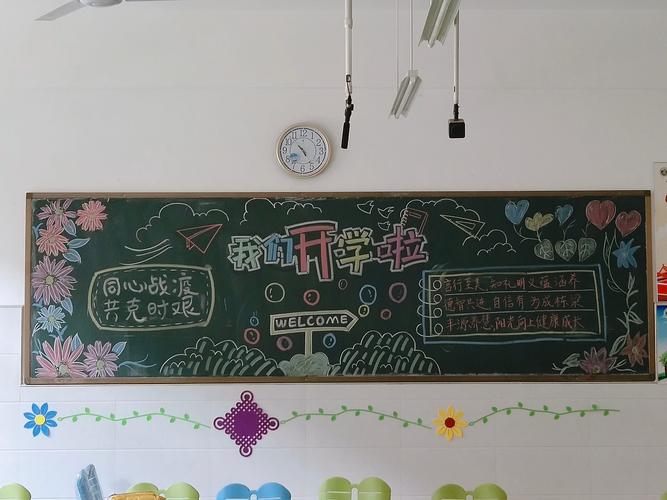 小学二年级开学初的黑板报 小学二年级黑板报图片素材
