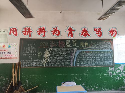 大陈岛垦荒精神短文黑板报 19大黑板报图片素材