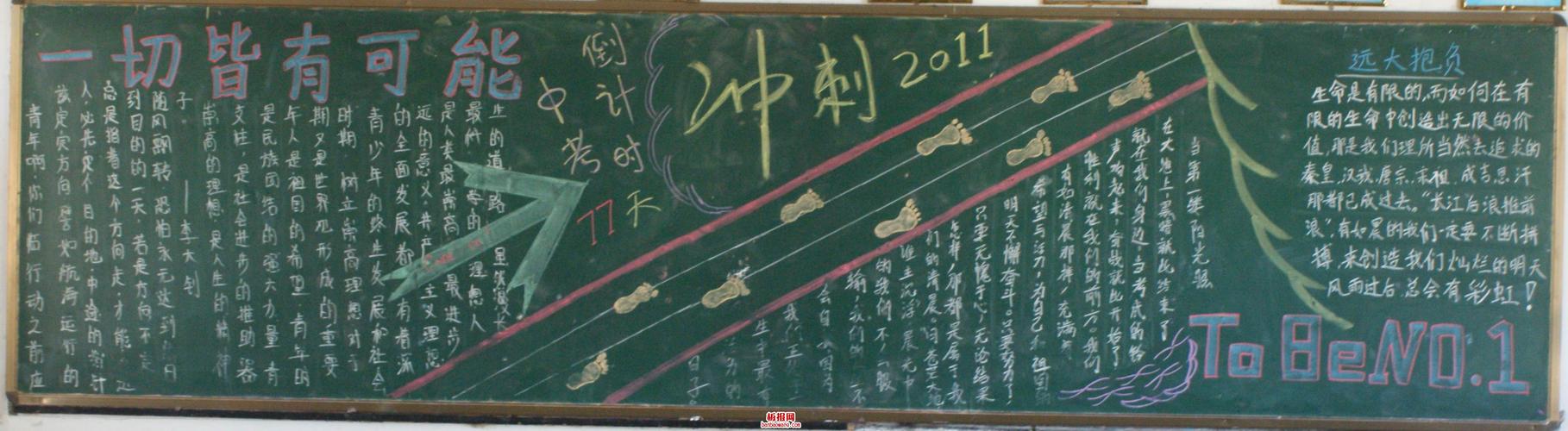 初三倒计时100天黑板报 初三黑板报图片大全