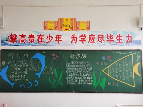 新学期我们的目标黑板报 新学期黑板报图片素材
