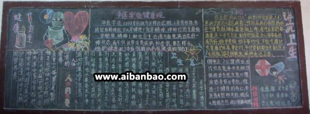 中医药健康教育宣传栏黑板报 健康教育黑板报图片素材