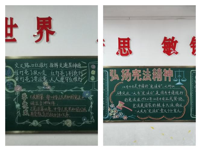 学校12.4法制宣传日黑板报 学校黑板报图片素材
