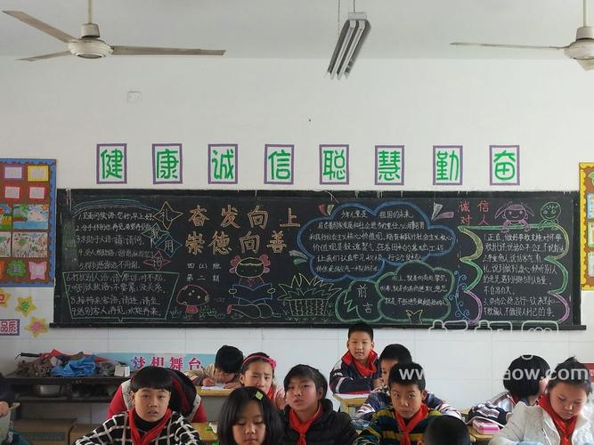 与花为伴向美向善黑板报 黑板报图片大全