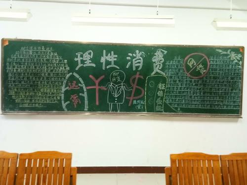 大学生理性消费黑板报 大学生黑板报图片素材