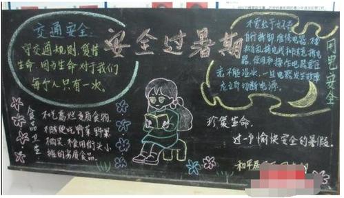 我的暑假简单黑板报 我和我的祖国黑板报图片素材