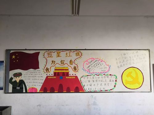五星红旗我为你自豪的黑板报 我和我的祖国黑板报图片素材