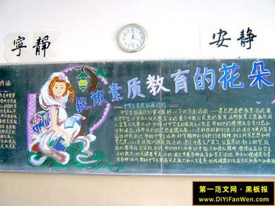 以素质教育为主题的黑板报 主题黑板报图片素材