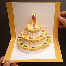 做一张生日蛋糕立体贺卡 做一张生日贺卡