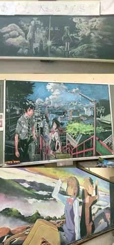 手绘图案黑板报 黑板报图片素材