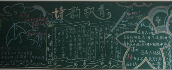 小学生漫游古诗园黑板报 小学生黑板报图片素材