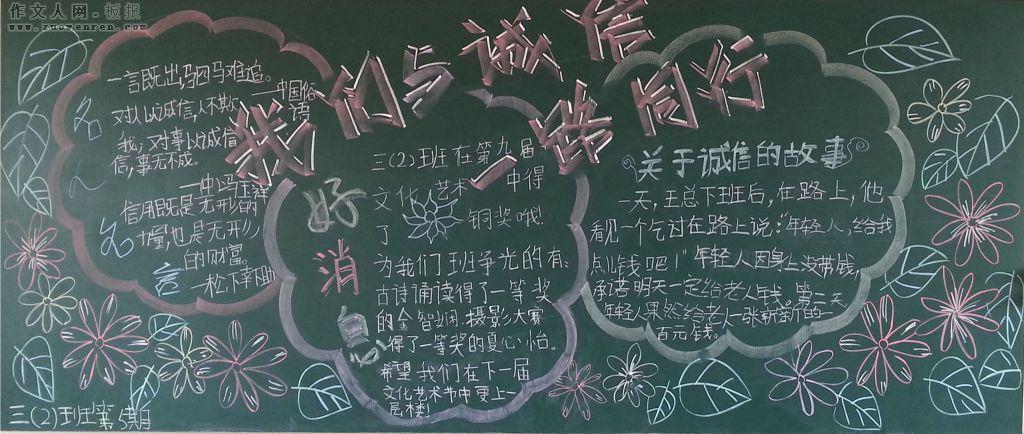 言必信行必忠正为黑板报 黑板报图片大全