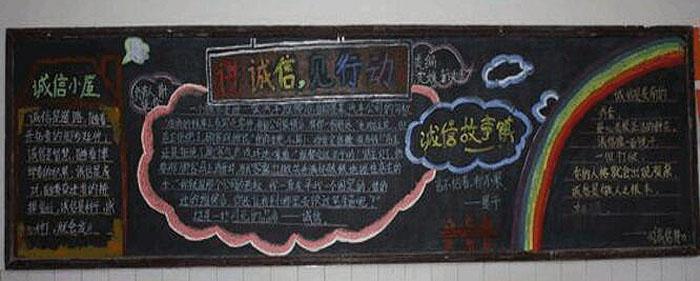 懂诚信讲文明黑板报 诚信黑板报图片素材