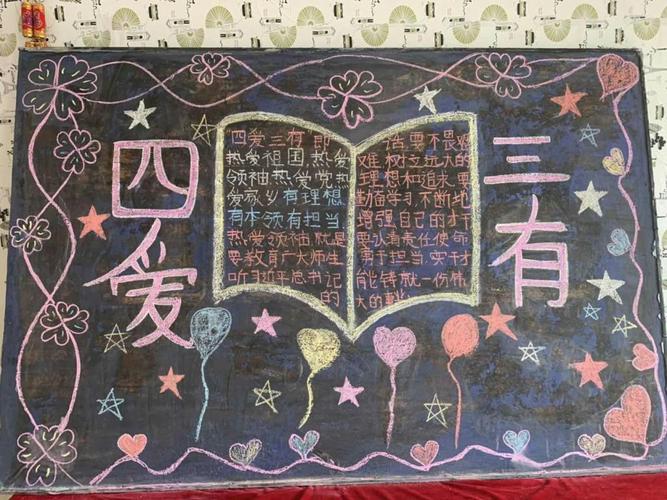 四爱三有报纸黑板报 黑板报图片素材