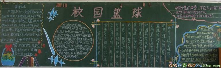 篮球特色学校黑板报 学校黑板报图片素材