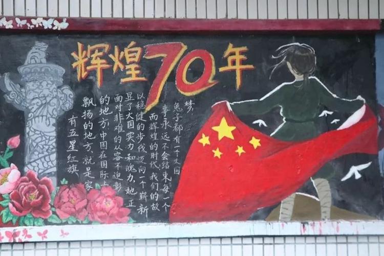 华诞新中国追梦达职人黑板报 中国黑板报图片素材